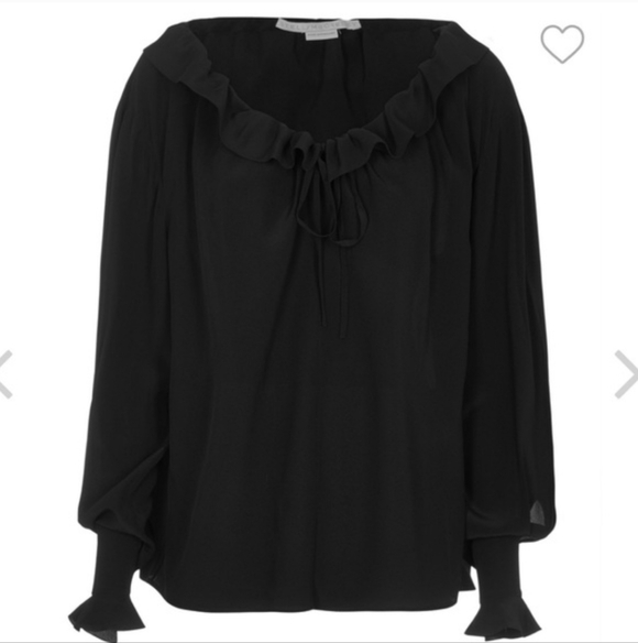 Stella McCartney Black Silk Ruffled Blouse - EU48